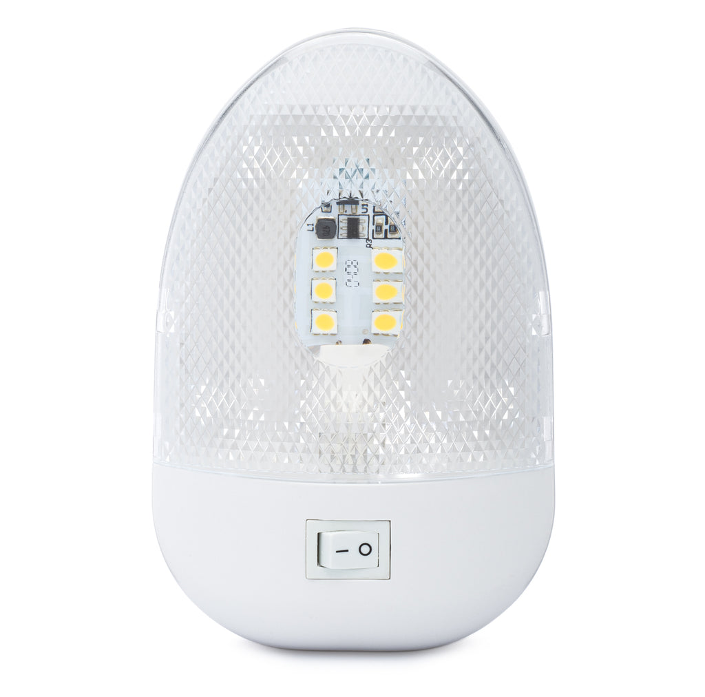 Oval Single RV Dome Optics Light with On/Off Switch and Removable Lens