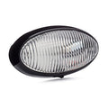 LED RV Oval Porch Utility Light - Black Base with Removable Lens