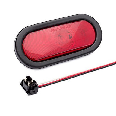 6" Oval Sealed Stop/Turn/Tail Light with Grommet & Right Angle Plug