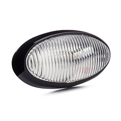 RV Oval Porch Utility Light - Black Base with Removable Lens