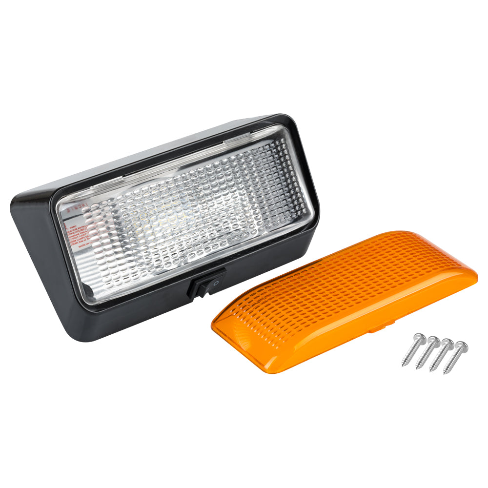 LED RV Exterior Porch Light with On/Off Switch and Removable Lenses