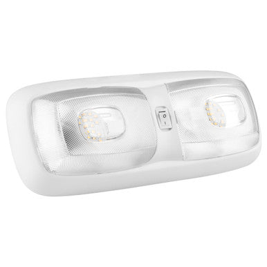 Euro Style 12V RV Interior Incandescent Double Dome Light w/Lens