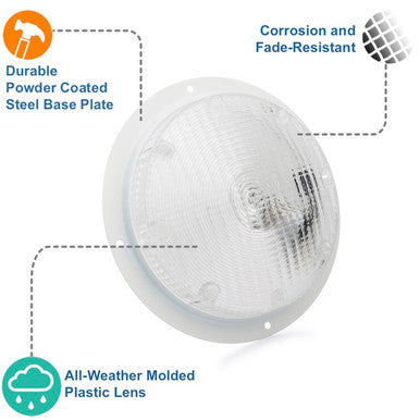 Surface Mount Scare Light w/ Mounting Gasket - White Base