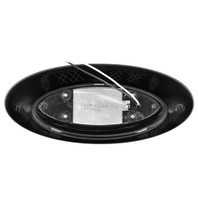 12" LED Oval Scare/Porch Light - Clear Lens, Black Base