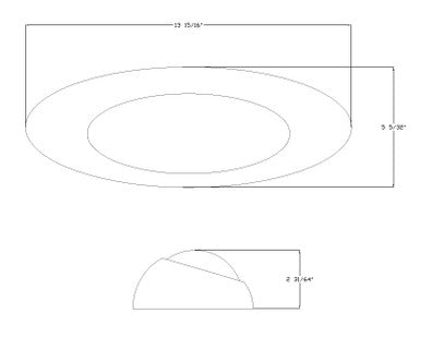 12" LED Oval Scare/Porch Light - Clear Lens, Black Base