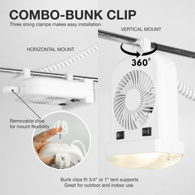 Combination Interior 12V Reading Light with 2 Speed Fan