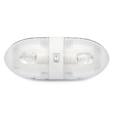 Double RV Ceiling Dome Light with On/Off Switch and Removable Lenses