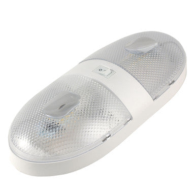 Double RV Ceiling Dome Light with On/Off Switch and Removable Lenses