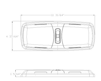 Designer Double LED RV Dome Light with 3-Way Switch and Removable Lenses
