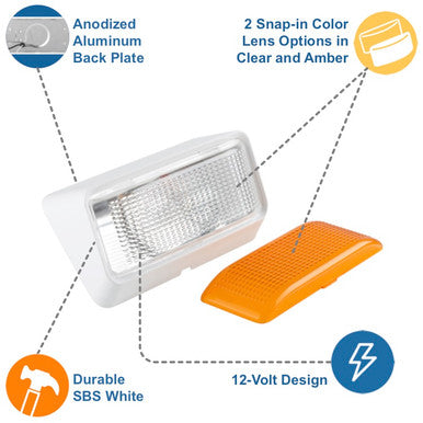 LED RV Exterior Porch Utility Light - 12v Lighting Fixture