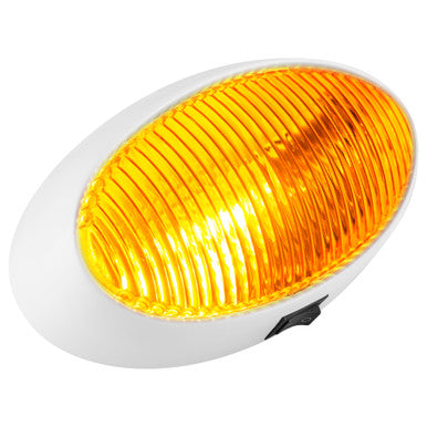 LED RV Oval Porch Utility Light - Clear & Amber Lens Included