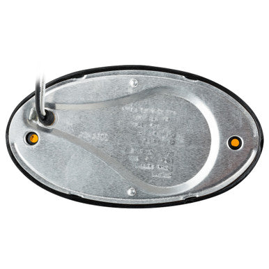 LED RV Oval Porch Utility Light - Black Base with Removable Lens