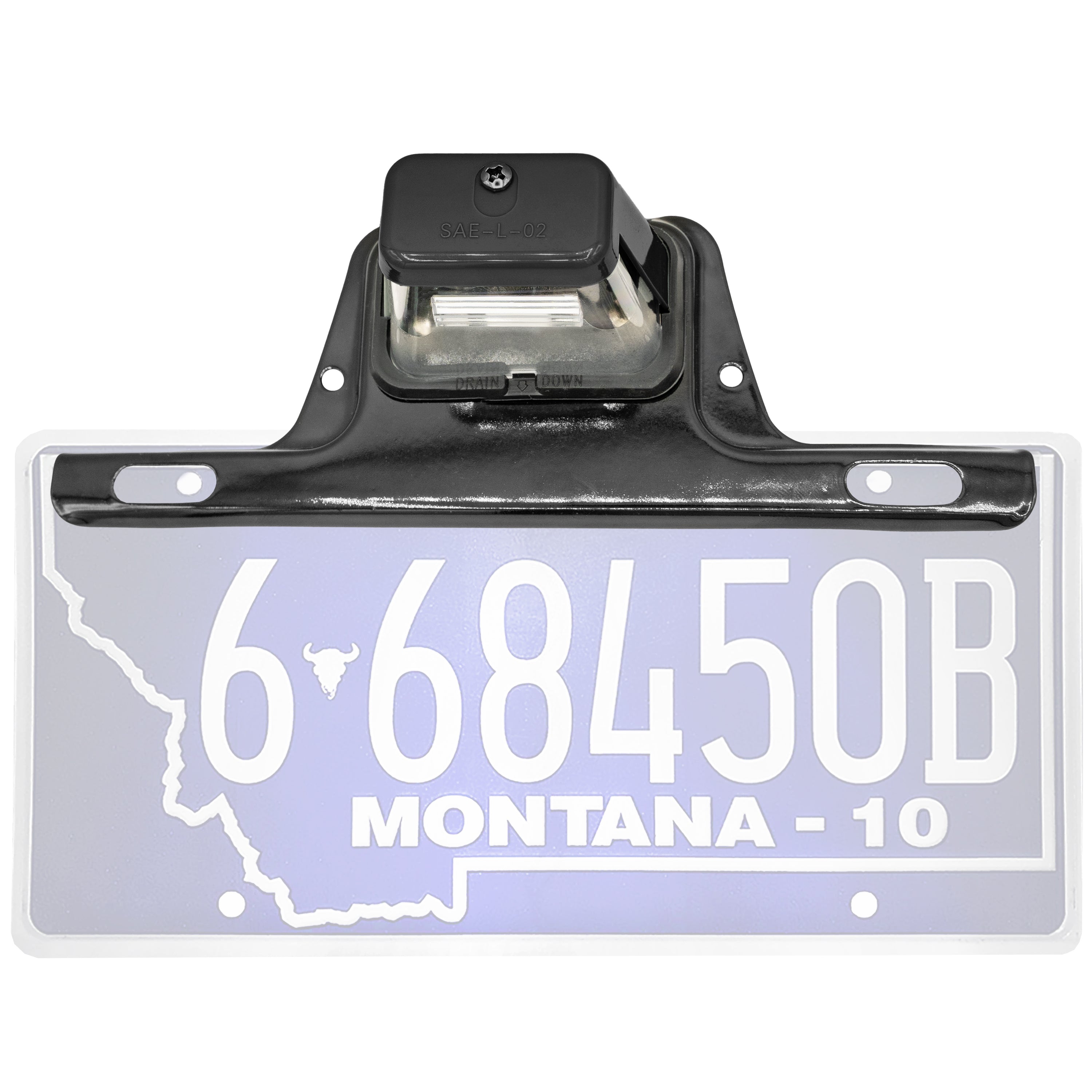 License Plate Lamp w/ Bracket - Black