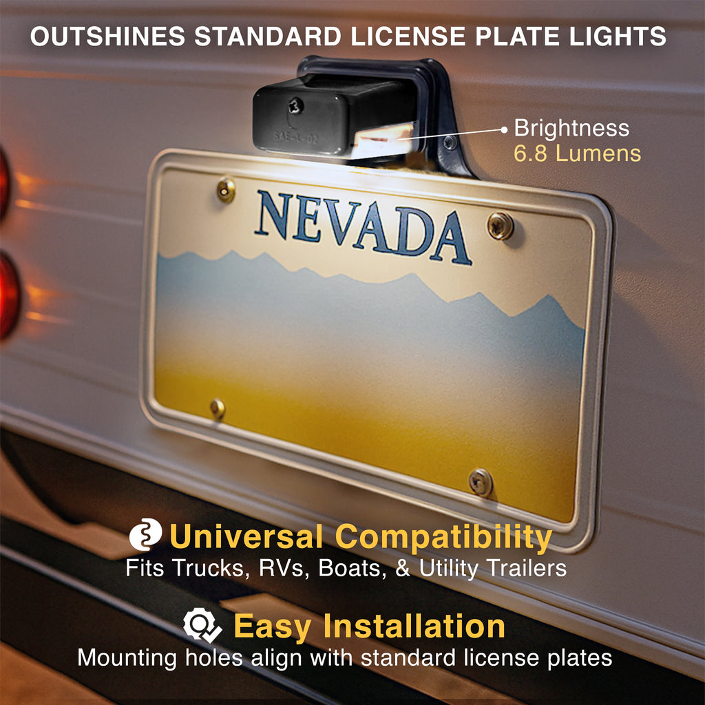 License Plate Lamp w/ Bracket - Black