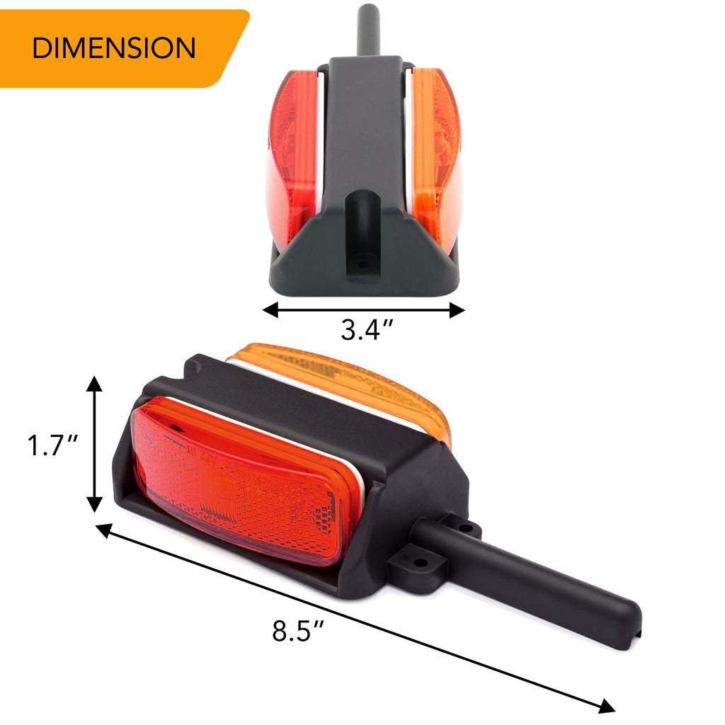 Pre-Wired Fender Light Assembly - Amber/Red - Left/Right