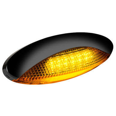 LED Euro Style RV Porch Light - Amber Lens