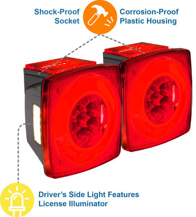 HALO LED Submersible Under 80" Trailer Light Kit w/Amber Clearance Markers