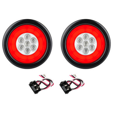 HALO LED 4" Sealed Round Stop/Turn/Tail Lights - White Lens