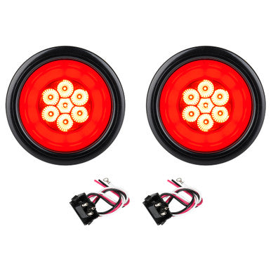 HALO LED 4" Sealed Round Stop/Turn/Tail Lights - White Lens
