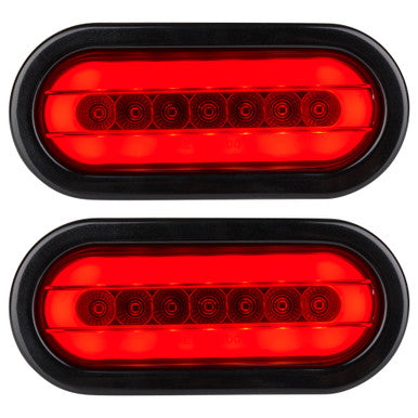 HALO LED 6" Sealed Oval Stop/Turn/Tail Light - Single or Pair - Red Lens