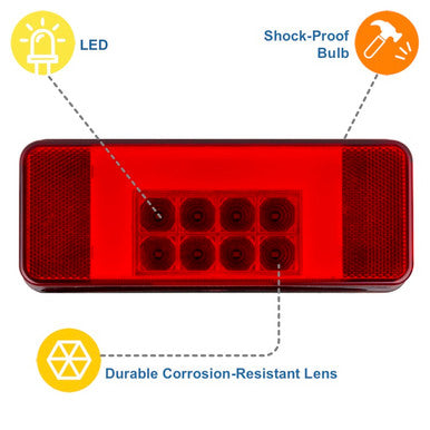 LED RV combination tail light, passenger side, black base