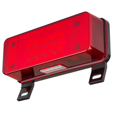 LED RV combination tail light, driver side with license illuminator, black base