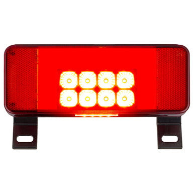 LED RV combination tail light, driver side with license illuminator, black base