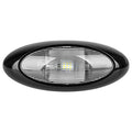 12" LED Oval Scare/Porch Light - Clear Lens, Black Base