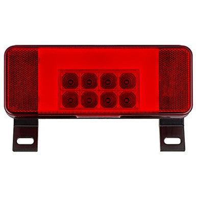 LED RV combination tail light, driver side with license illuminator, black base